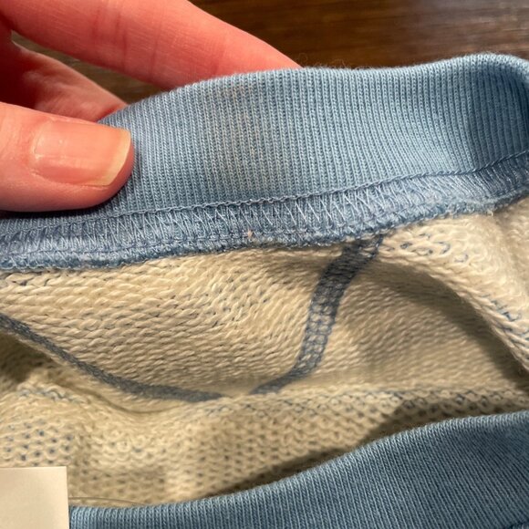 NWT FLAWED J.Crew Sz XS Heritage Terry Relaxed Crewneck Sweatshirt Blue Stripe - Picture 5 of 10